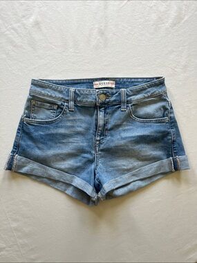 Guess Light Blue Rolled-Hem Denim Shorts